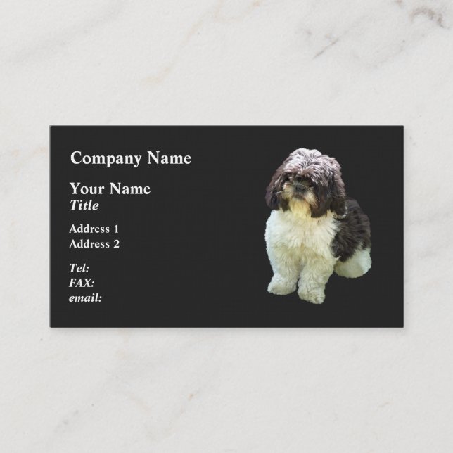 Bedårande Shih Tzu-valp Visitkort (Framsida)