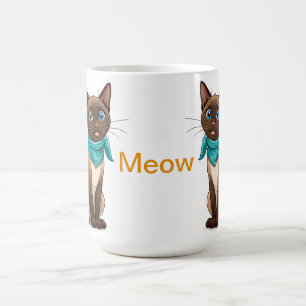 Bedårande siamesisk katt med turkos bandana kaffemugg