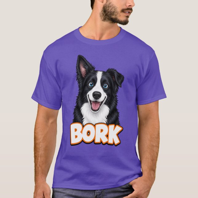Bedårande skällande border collie t shirt (Framsida)