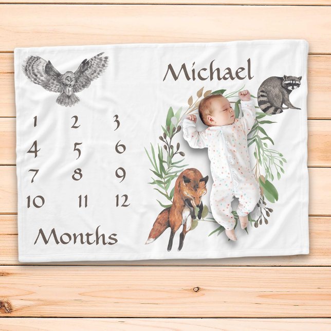 Bedårande Skogslevande Djur Räv Milsten Minnessake Fleecefilt (Skapare uppladdad)