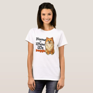 Bedårande "Snuggle" Pomeranian Valp – Söt Kawaii T Shirt
