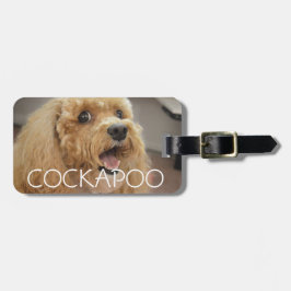 Bedårande söt cockapoo hund som ler Personlig Bagagebricka