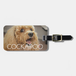 Bedårande söt cockapoo hund som ler Personlig Bagagebricka
