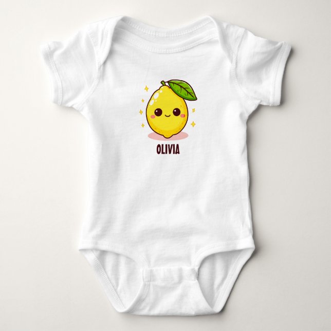Bedårande Söt Gul Citron Personlig T Shirt (Framsida)
