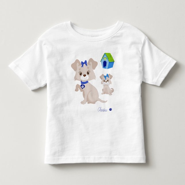 Bedårande söt mammapos med valp t shirt (Framsida)