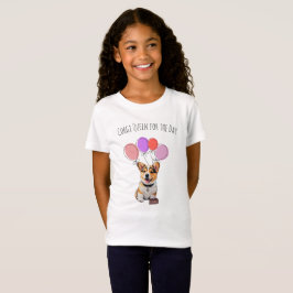 Bedårande Söt Rosa Corgi Födelsedagsflicka T Shirt