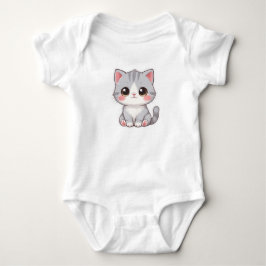 Bedårande söt tecknad bebis katt t shirt