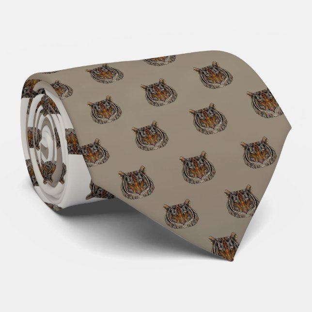 Bedårande Söt ,Tigerhuvud,Luminescerande Slips (Rullad)
