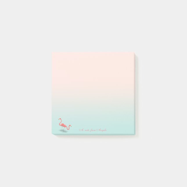 Bedårande söta flamingos post-it block (Framsida)