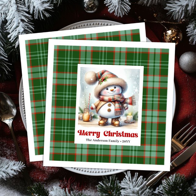 Bedårande söta jul-snickare redigerbara servetter  (Adorable Cute Christmas Snowman Editable Napkins )