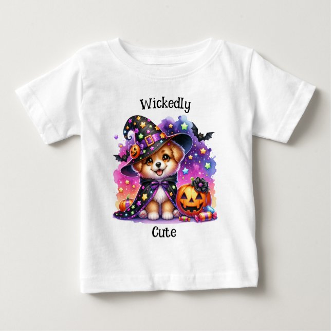 Bedårande söta kusliga barn Halloween T Shirt (Framsida)