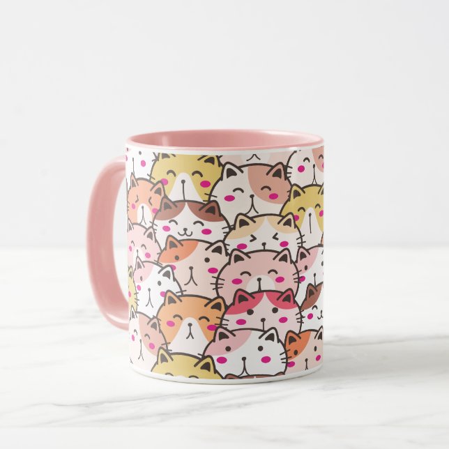 Bedårande söta Mönster Katter Kattunge, Modern Mugg (Framsida vänster)