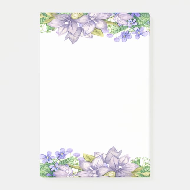 Bedårande söta vattenfärg blommor post-it block (Framsida)