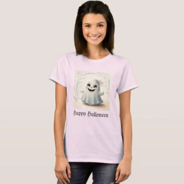 Bedårande spökig vän Halloween-design  T Shirt (Comfy tri-blend women’s tee feminine fit, scoop neck, short sleeves, relaxed fit.  

)