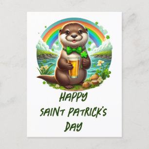 Bedårande St. Patricks Day-utter med öl Vykort
