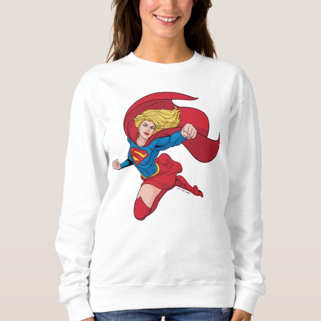 Bedårande Supergirl-pose T Shirt (Framsida)