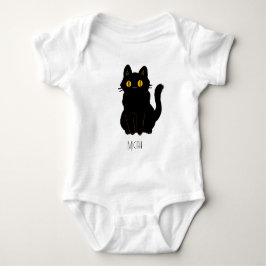 Bedårande svart katt monogramnamn t shirt