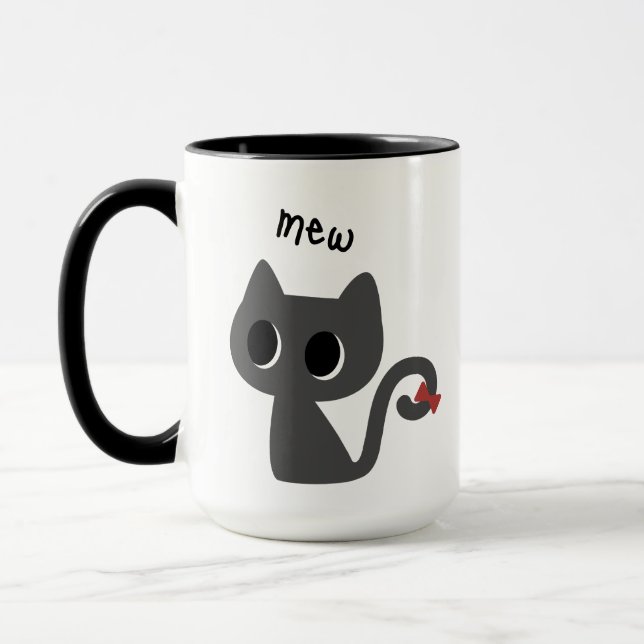 Bedårande svart katt  mugg (Vänster)