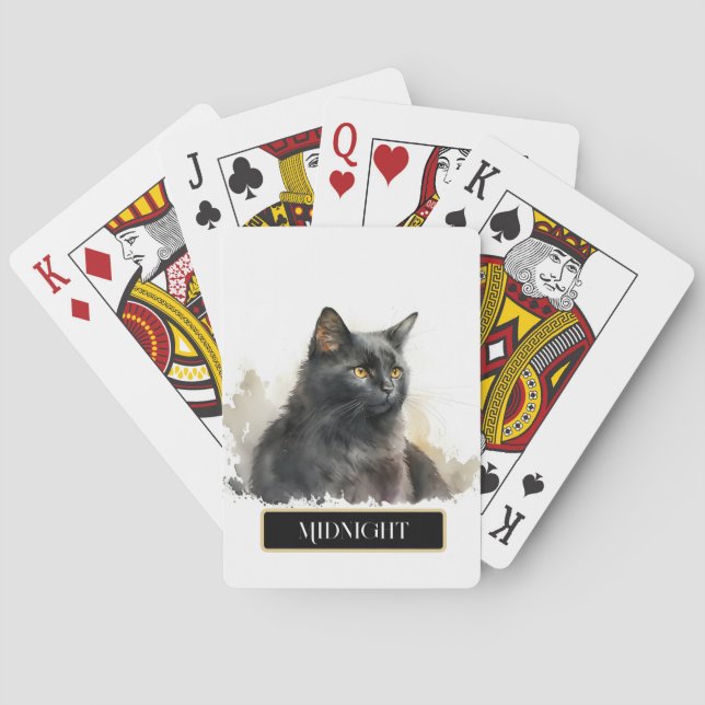 Bedårande svart katt Personifiera Casinokort (Baksidan)