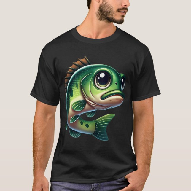 Bedårande svartabborre fisk t shirt (Framsida)