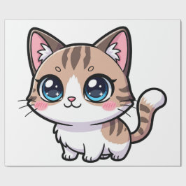 Bedårande Tabby Tecknad Katt Presentpapper