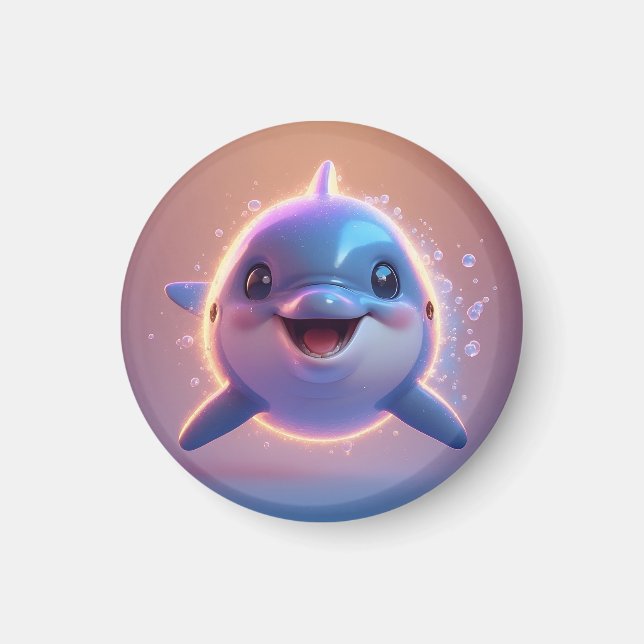 Bedårande Tecknad Delfin Magnet (Framsidan)
