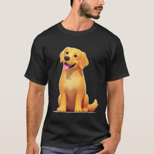 Bedårande tecknad golden retriever-valp t shirt