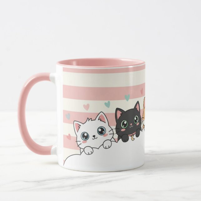 Bedårande Tecknad Katt Kaffe Kopp (Vänster)
