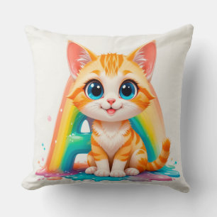 Bedårande tecknad orange kattunge kudde