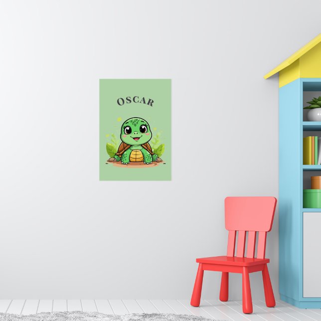 Bedårande Tecknad Sköldpadda Loggar ✨ Mysig Barnka Poster (Barnkammare 1)