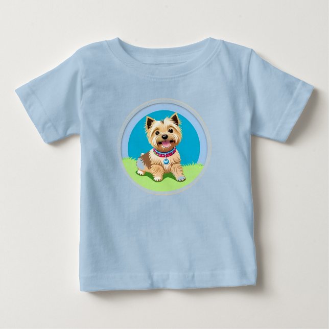 Bedårande Tecknad Valp T Shirt (Framsida)