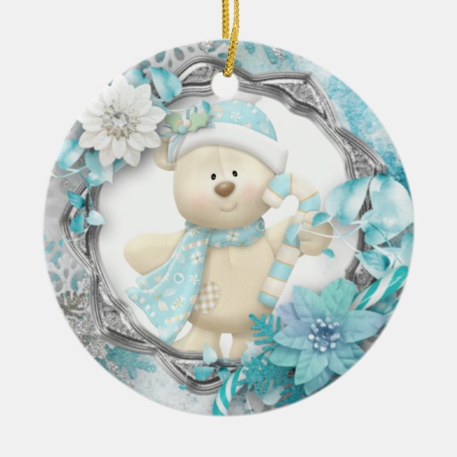 Bedårande Teddybjörn Keramisk Ornament (Framsidan)