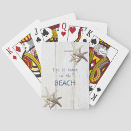 Bedårande trätextur, sjöstjärna, strand casinokort