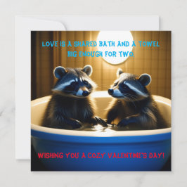 Bedårande tvättbjörnar i badkaret - roligt Alla hj Julkort