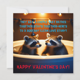 Bedårande tvättbjörnar i badkaret - roligt Alla hj Julkort