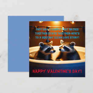 Bedårande tvättbjörnar i badkaret - roligt Alla hj Julkort