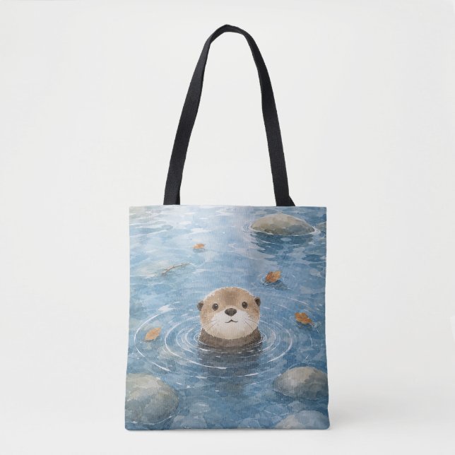 Bedårande Utter Akvarell Tygkasse (Framsida)