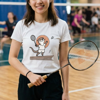 Bedårande utter som spelar badminton t shirt