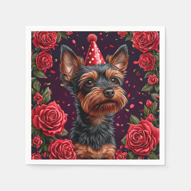 Bedårande valp firar födelsedag pappersservett (Framsidan)