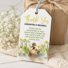 Bedårande Vattenfärg Ank Baby Pojke Bebis Shower Presentetikett