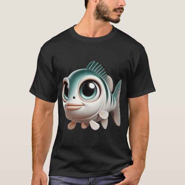 Bedårande vit basfisk t shirt (Framsida)