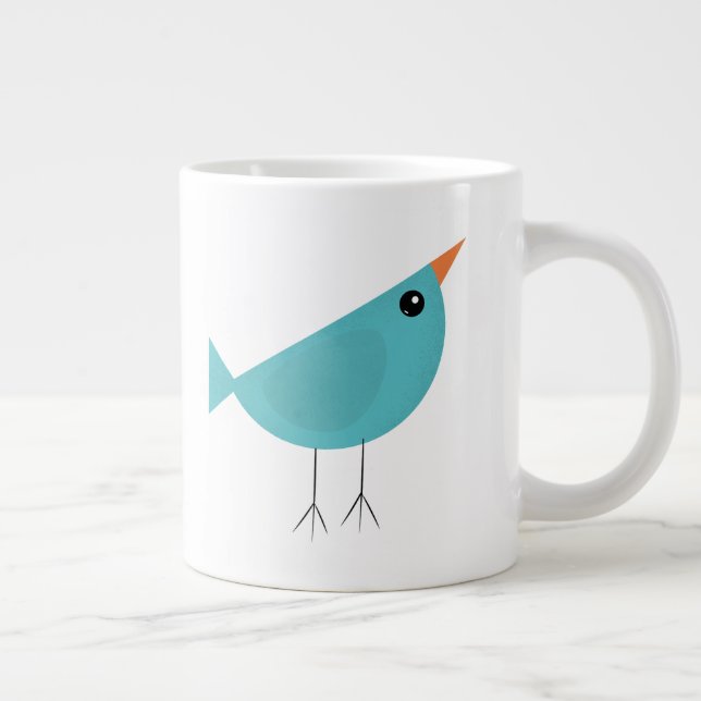 Bedårande Whimsical Fågel Natur Konst Jumbo Mugg (Höger)