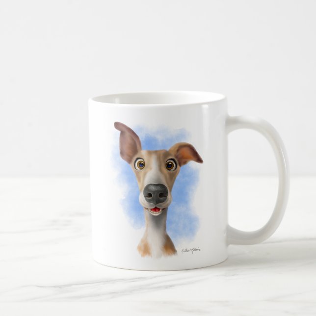 Bedårande Whippet-serieteckning  Kaffemugg (Höger)