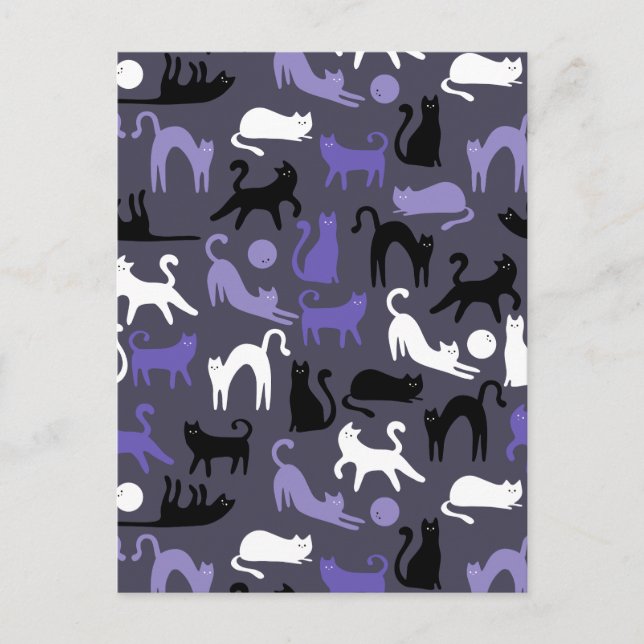 Bedårande yogacut kattposer helg vykort (Framsida)