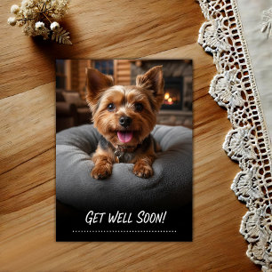 Bedårande Yorkshire Terrier Snart Frisk Julkort Vykort