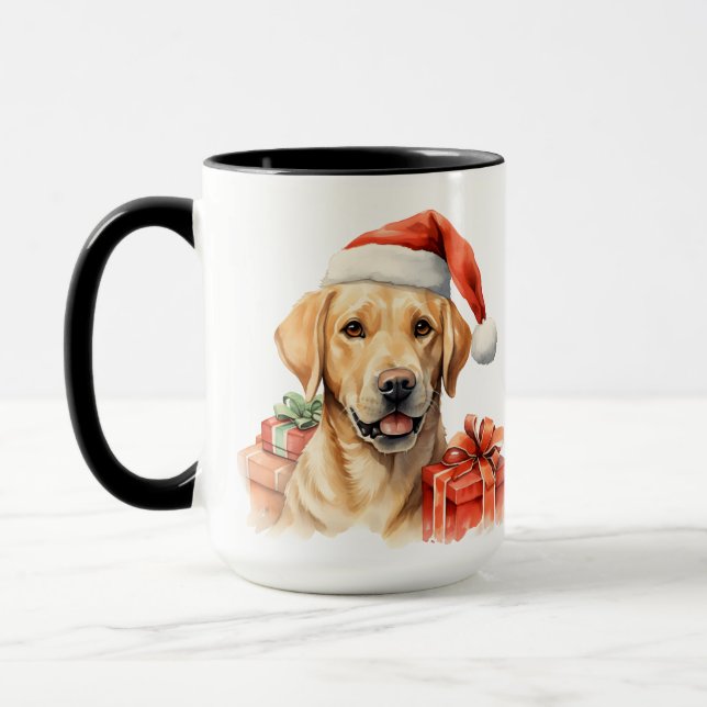BEDÅRLIG JUL GUL LABRADOR RETRIEVER MUGG (Vänster)