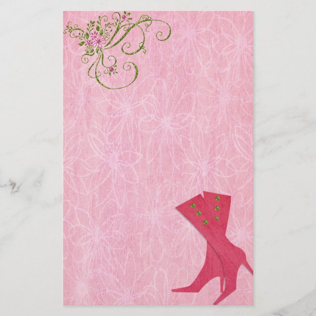 Bedazzlad diva i vattenmelonbrevpapper brevpapper (Framsida)