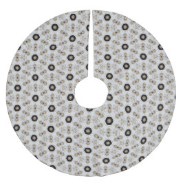 Bedazzled Ivory & Guld Elegant Renaissance Reverie Julgransmatta Borstad Polyester