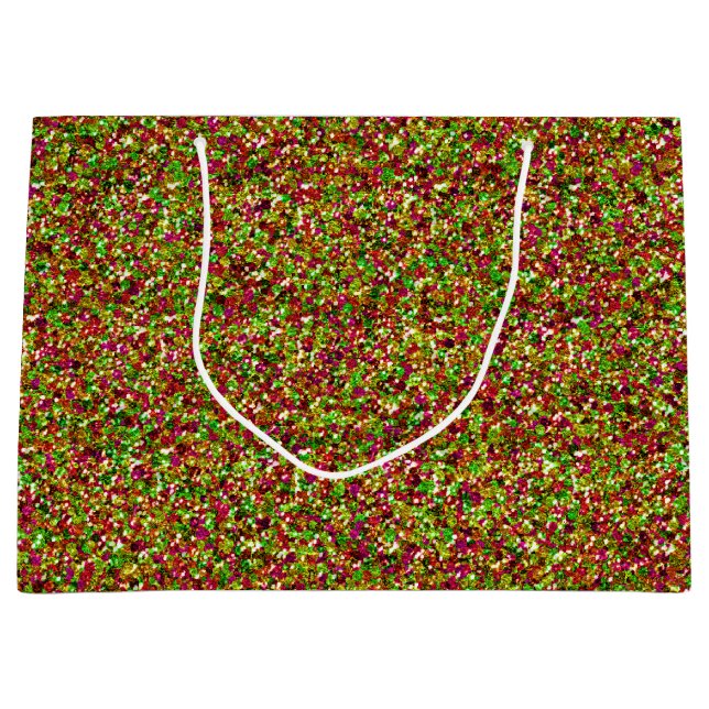 Bedazzled Sparkles-Rosa-Grönt-GIFT BAG L (Framsidan)