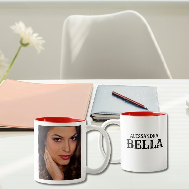 Bedda Bella Sicilian/Italienskt vackert flickfoto Två-Tonad Mugg (Skapare uppladdad)